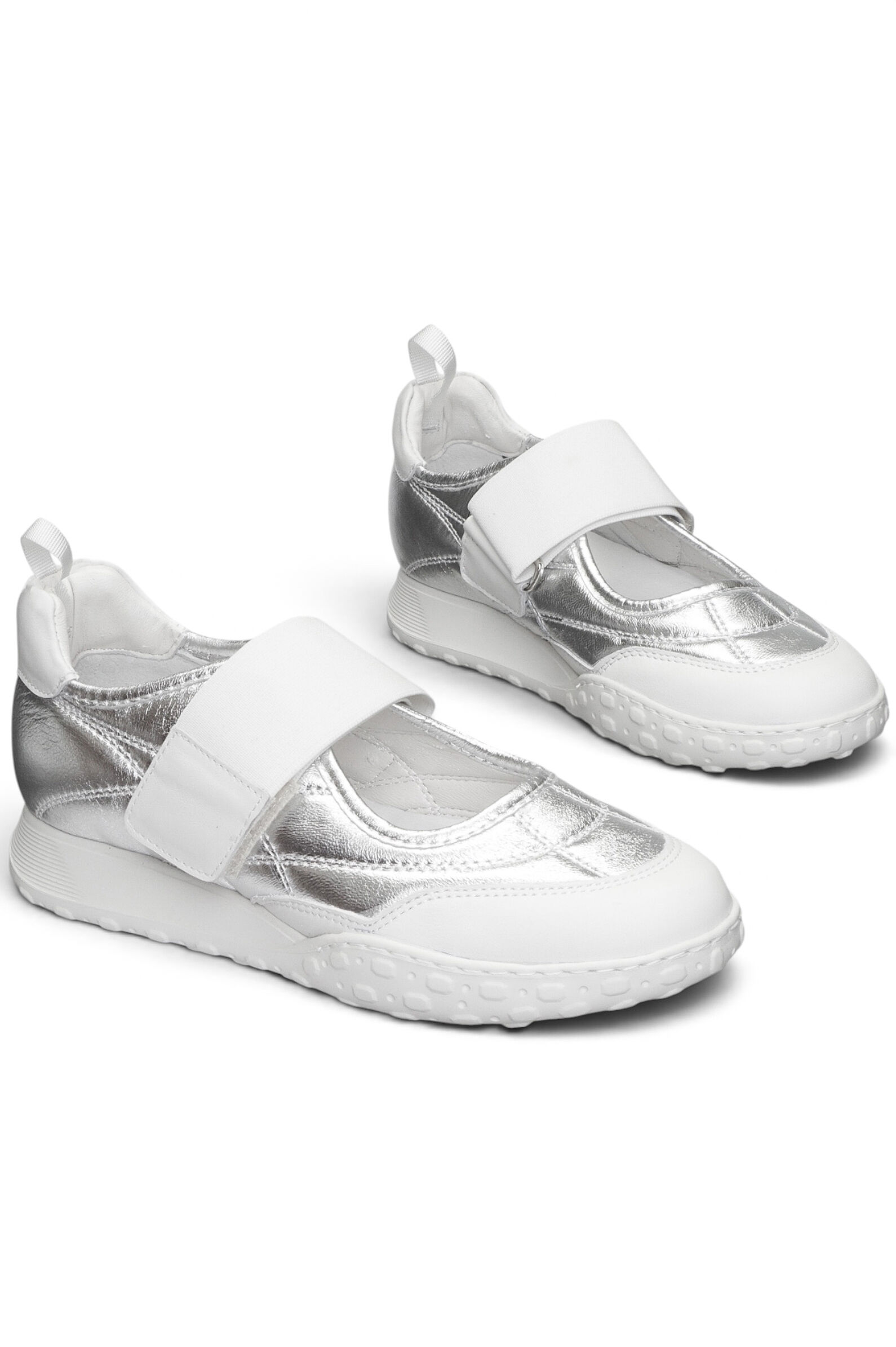 Балетки жен. АРТ.26YA-0134,бел-сереб,н.к/н.к