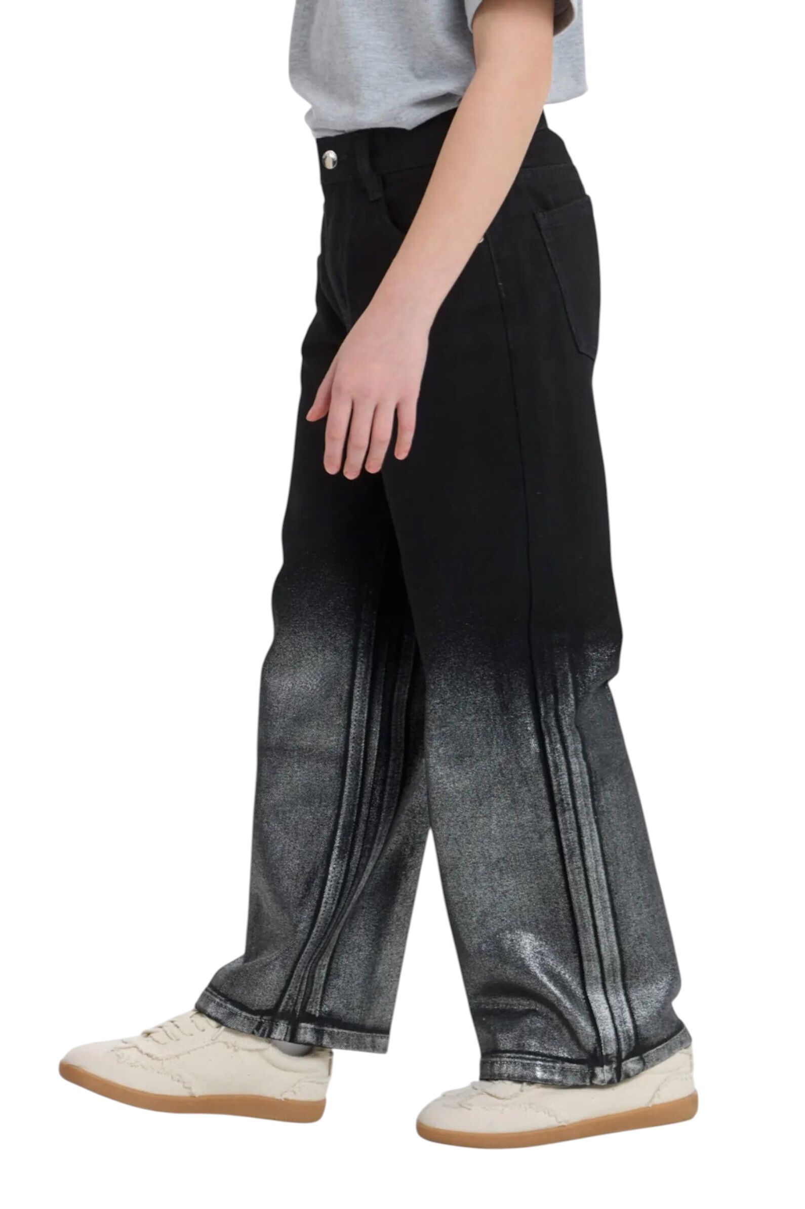 Джинсы дев. АРТ.38.134,чер-сереб,хл-пэ