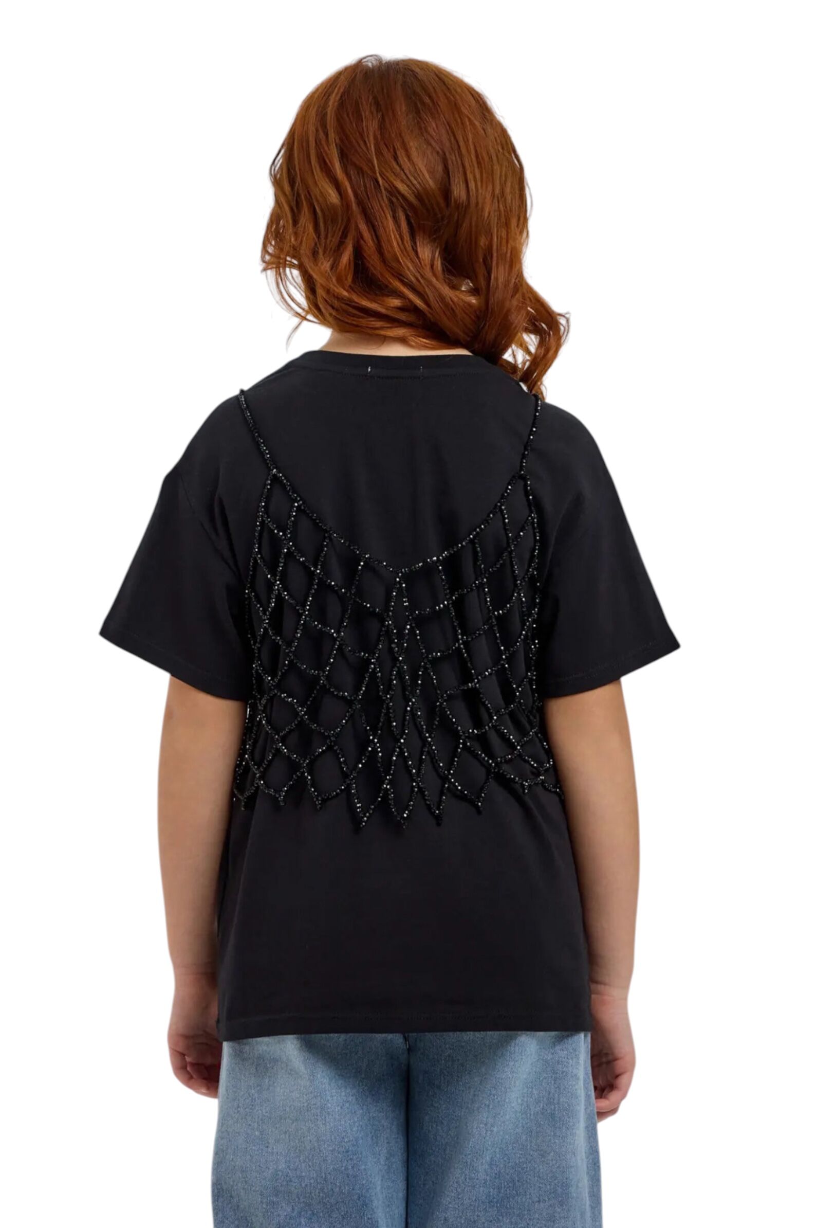 Футболка дев. АРТ.34.134,чер,хл-эл