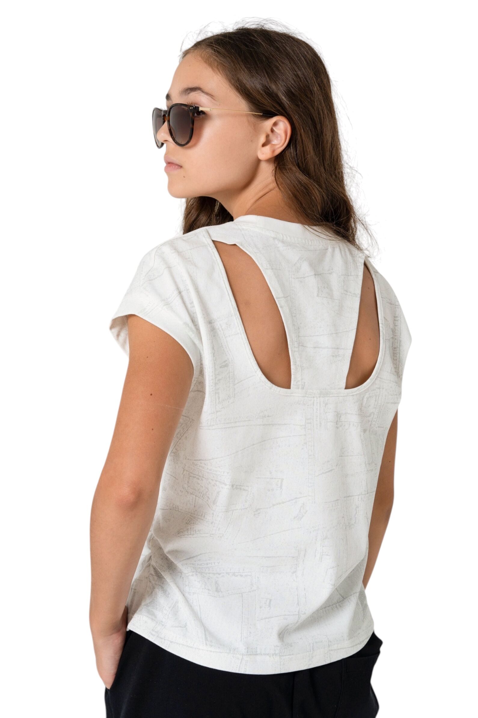 Футболка дев. АРТ.XS261674,бел-сер,хл-пэ