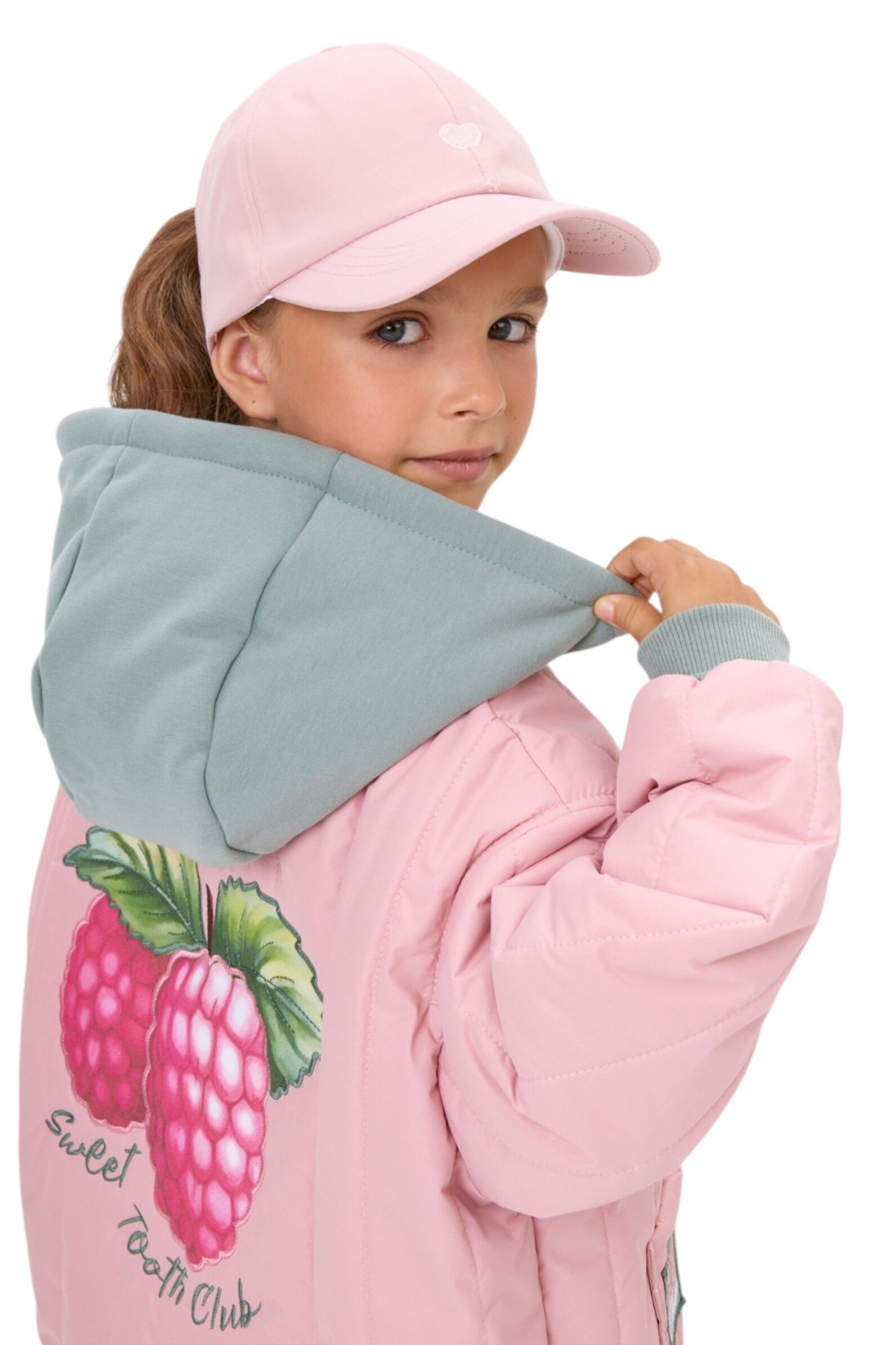 Куртка дев. АРТ.261065,роз-зел,пэ/хл-эл