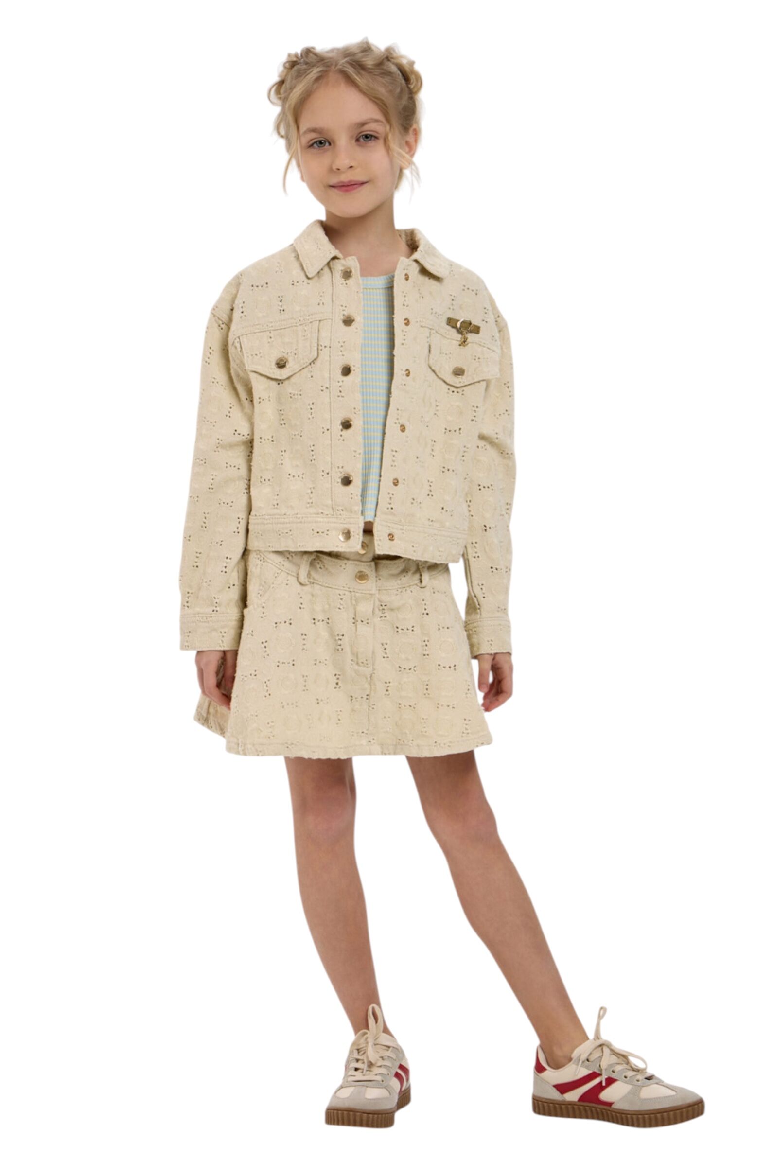 Юбка дев. АРТ.44.136,беж,хл